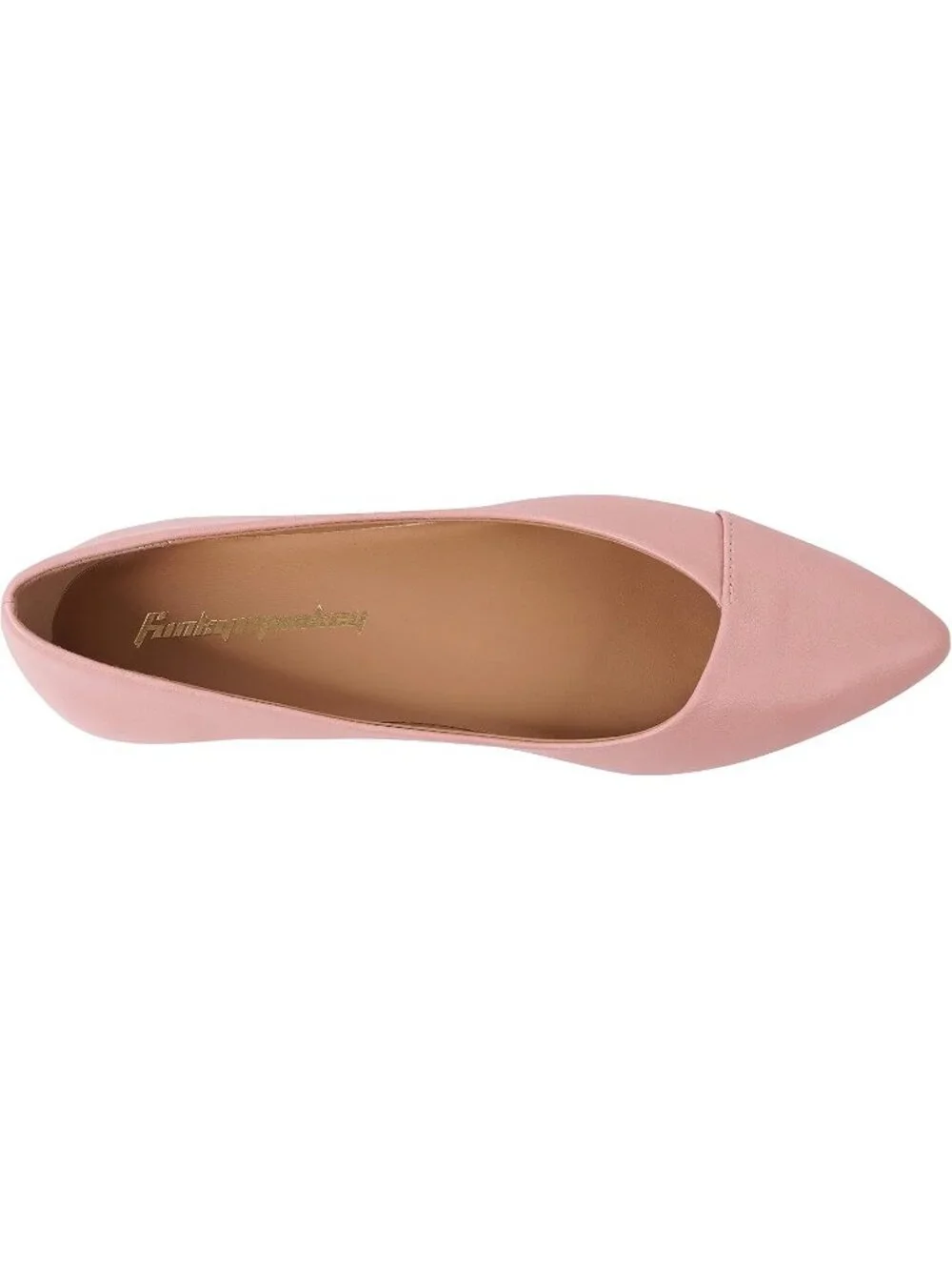 FUNKYMONKEY Women's Pink Faux Leather Pointed Toe Slip On Ballet Low Heel Flats